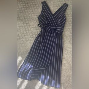 Antonio Melani Sleeveless Navy Striped Dress (Size 12)